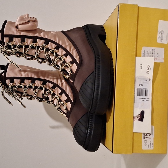 *AUTHENTIC* Brand NEW Fendi Biker Nylon Baguette Boots - Picture 1 of 9